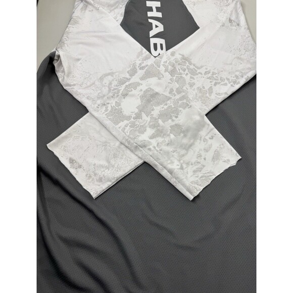 Habit White Gray Real Tree Fishing 1/4 Zip Pullover Mens Size Medium - READ - Picture 14 of 16